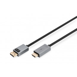 Digitus DB-340202-010-S videokaapeli-adapteri 1 m DisplayPort HDMI Musta