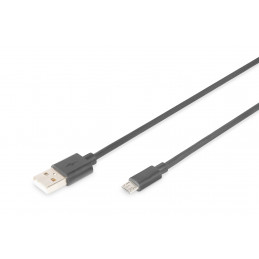 Digitus AK-300110-018-S USB-kaapeli 1,8 m USB 2.0 USB A Micro-USB B Musta