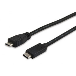 Equip 12888407 USB-kaapeli 1 m USB 2.0 Micro-USB B USB C Musta