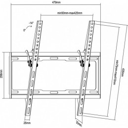 Equip 650311 TV-kiinnike 139,7 cm (55") Musta