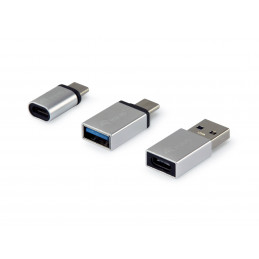 Equip 133475 kaapelin sukupuolenvaihtaja USB C, USB C, USB A USB A, Micro-USB, USB C Hopea