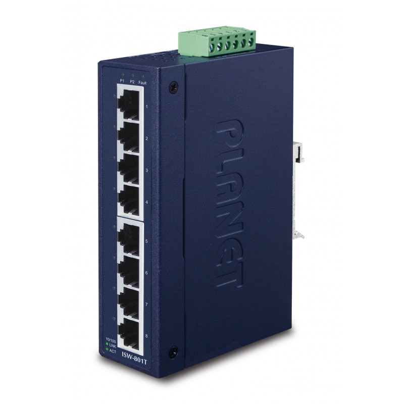 PLANET ISW-801T verkkokytkin Hallitsematon L2 Fast Ethernet (10 100) Sininen