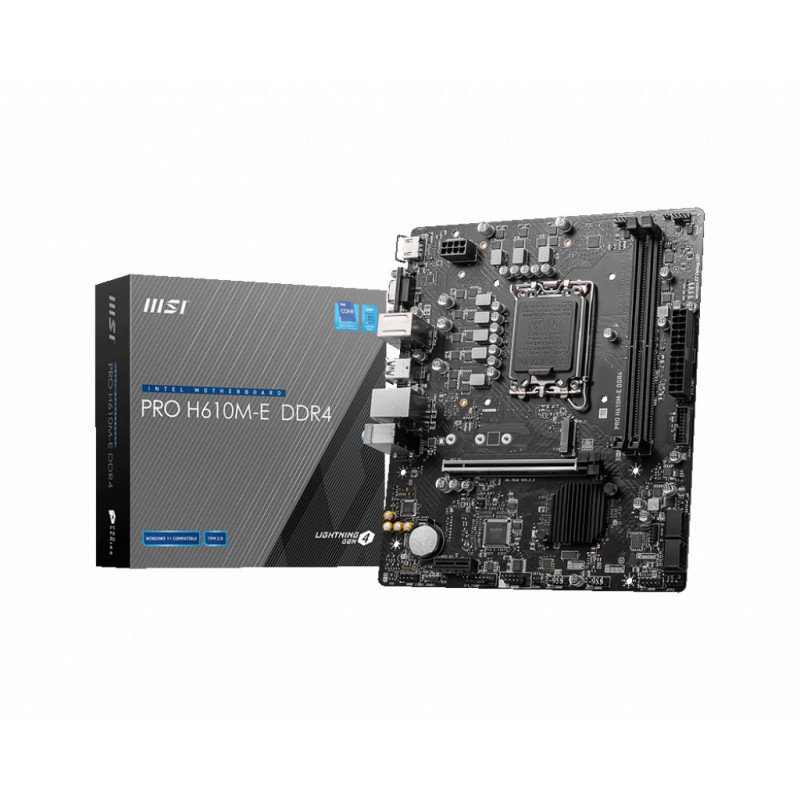 MSI PRO H610M-E DDR4 emolevy Intel H610 LGA 1700 mikro ATX