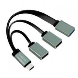 LogiLink UA0315 keskitin USB 3.2 Gen 1 (3.1 Gen 1) Type-C 5000 Mbit s Musta, Harmaa