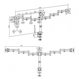 LogiLink BP0050 monitorin kiinnike ja jalusta 68,6 cm (27") Musta Vastaanotto