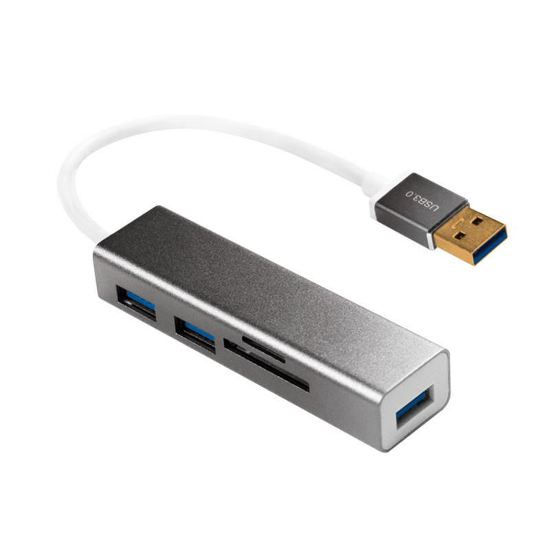 LogiLink UA0306 keskitin USB 3.2 Gen 1 (3.1 Gen 1) Type-A 5000 Mbit s Hopea, Valkoinen