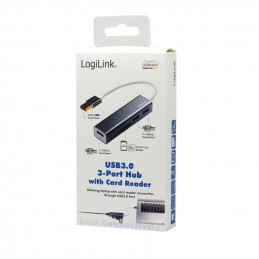 LogiLink UA0306 keskitin USB 3.2 Gen 1 (3.1 Gen 1) Type-A 5000 Mbit s Hopea, Valkoinen