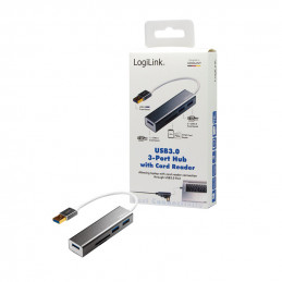 LogiLink UA0306 keskitin USB 3.2 Gen 1 (3.1 Gen 1) Type-A 5000 Mbit s Hopea, Valkoinen