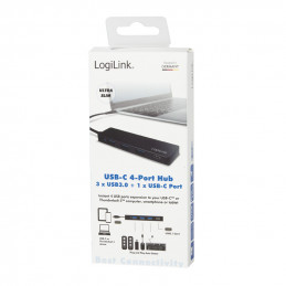 LogiLink UA0311 keskitin USB 3.2 Gen 1 (3.1 Gen 1) Type-C 5000 Mbit s Musta