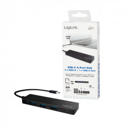 LogiLink UA0311 keskitin USB 3.2 Gen 1 (3.1 Gen 1) Type-C 5000 Mbit s Musta