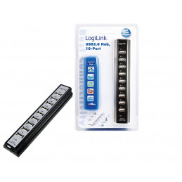 LogiLink UA0096 keskitin 480 Mbit s Musta