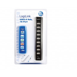 LogiLink UA0096 keskitin 480 Mbit s Musta