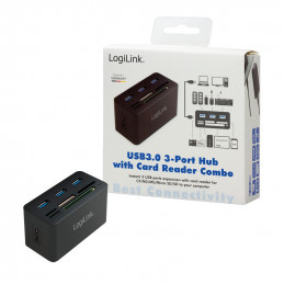 LogiLink CR0042 keskitin USB 3.2 Gen 1 (3.1 Gen 1) Type-A 5000 Mbit s