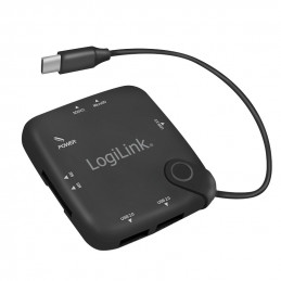 LogiLink UA0344 keskitin USB 2.0 Type-C Musta