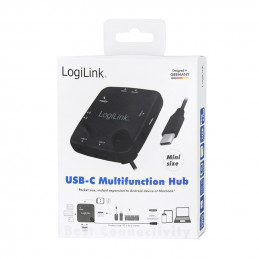 LogiLink UA0344 keskitin USB 2.0 Type-C Musta