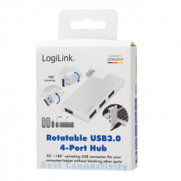 LogiLink UA0303 keskitin USB 3.2 Gen 1 (3.1 Gen 1) Type-A 5000 Mbit s Hopea