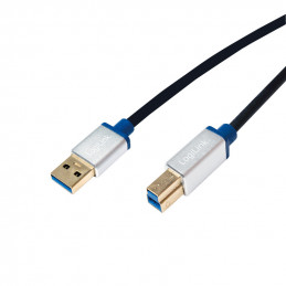LogiLink 2m, USB3.0-A USB3.0-B USB-kaapeli USB 3.2 Gen 1 (3.1 Gen 1) USB A USB B Musta