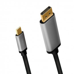LogiLink CUA0100 kaapelin sukupuolenvaihtaja DisplayPort USB 3.2 Gen1 Type-C Musta, Harmaa