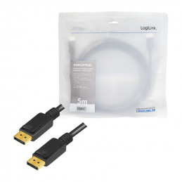 LogiLink CV0139 DisplayPort-kaapeli 5 m Musta