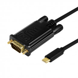 LogiLink UA0334 videokaapeli-adapteri 3 m USB Type-C VGA (D-Sub) Musta