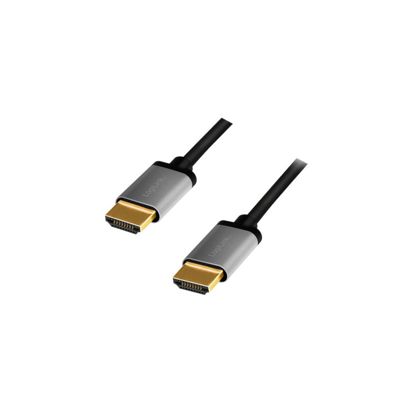 LogiLink CHA0101 HDMI-kaapeli 2 m HDMI-tyyppi A (vakio) Musta, Harmaa