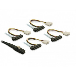 DeLOCK Cable mini SAS 26pin - 4x SAS 29 pin (SFF 8086 SFF 8482 + Power) 50cm SATA-kaapeli 0,5 m