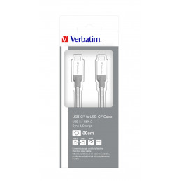 Verbatim 48867 USB-kaapeli 0,3 m USB 3.2 Gen 2 (3.1 Gen 2) USB C Hopea