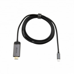 Verbatim 49144 videokaapeli-adapteri 1,5 m USB Type-C HDMI Musta, Hopea