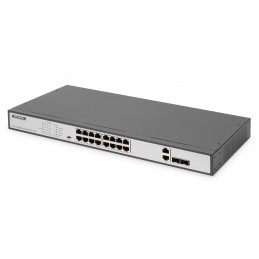 Digitus DN-95342-1 verkkokytkin Hallitsematon Fast Ethernet (10 100) 1U Musta, Hopea
