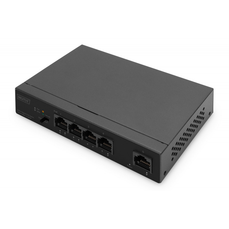 Digitus DN-95330-1 verkkokytkin Hallitsematon Gigabit Ethernet (10 100 1000) Power over Ethernet -tuki Musta