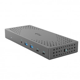 i-tec CATRIPLE4KDOCKPD2 kannettavien tietokoneiden telakka ja porttitoistin Langallinen USB 3.2 Gen 2 (3.1 Gen 2) Type-C Harmaa