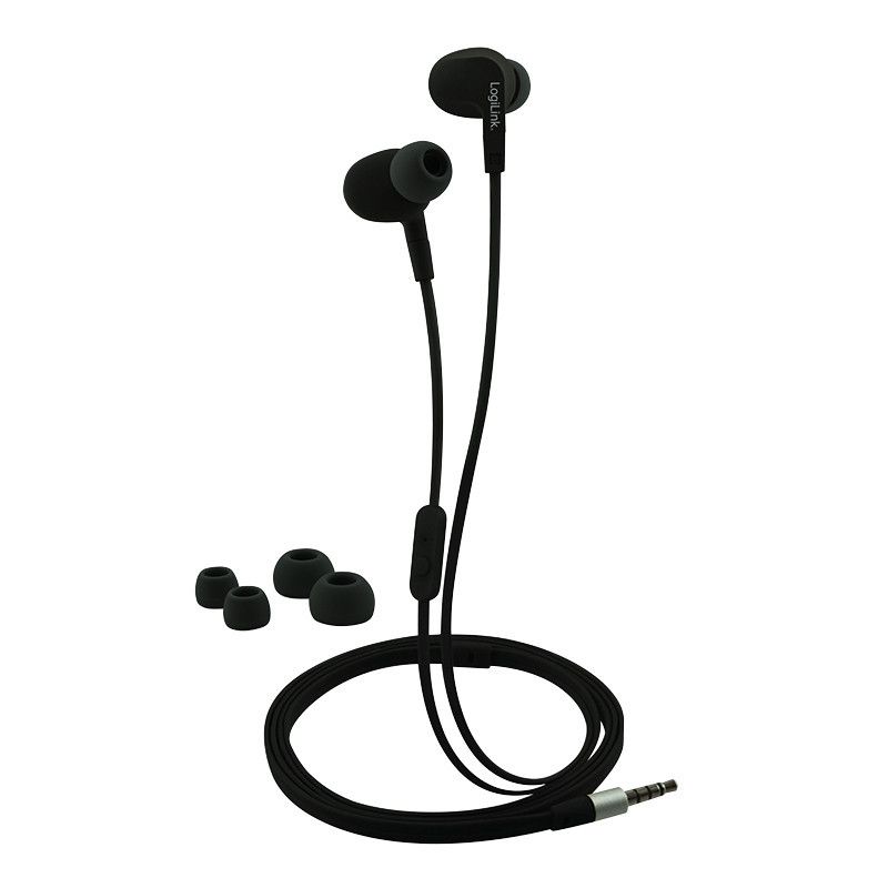 LogiLink HS0042 kuulokkeet ja kuulokemikrofoni Langallinen In-ear Puhelut Musiikki Musta
