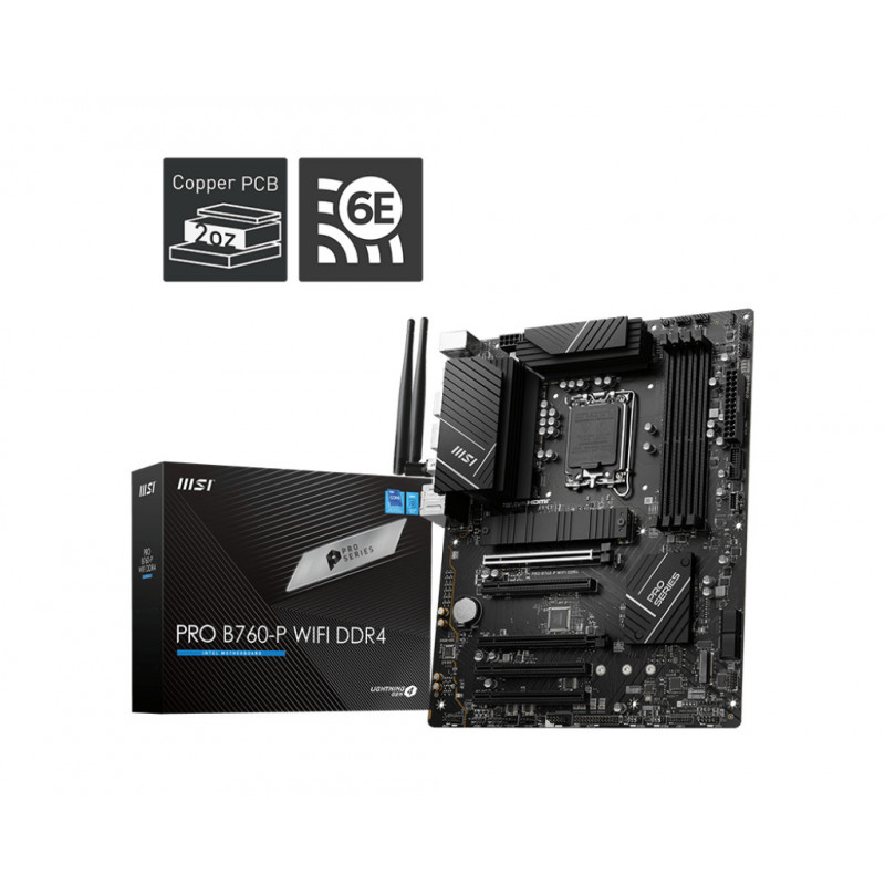 MSI PRO B760-P WIFI DDR4 emolevy LGA 1700 mikro ATX