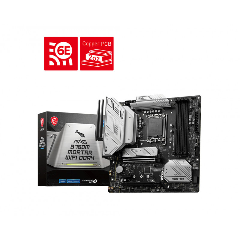 MSI MAG B760M MORTAR WIFI DDR4 emolevy Intel B760 LGA 1700 mikro ATX