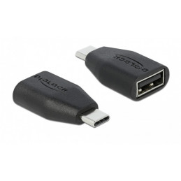 DeLOCK 66528 kaapelin sukupuolenvaihtaja USB Type-C USB A-tyyppi Musta