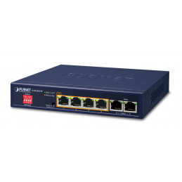 PLANET GSD-604HP verkkokytkin Hallitsematon Gigabit Ethernet (10 100 1000) Power over Ethernet -tuki Sininen