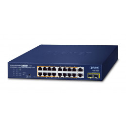 PLANET 16-Port 10 100 1000T 802.3at Hallitsematon Gigabit Ethernet (10 100 1000) Power over Ethernet -tuki Sininen