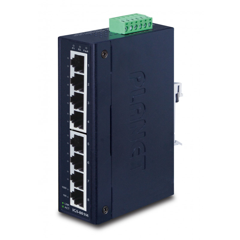 PLANET IGS-801M verkkokytkin Hallittu L2 L4 Gigabit Ethernet (10 100 1000) 1U Sininen