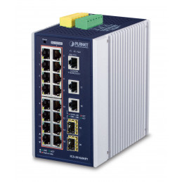 PLANET IGS-20160HPT verkkokytkin Hallittu L2 L3 Gigabit Ethernet (10 100 1000) Power over Ethernet -tuki Sininen, Valkoinen