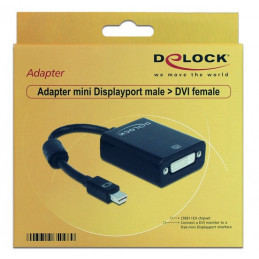 DeLOCK Adapter mini Displayport 0,18 m DVI-I Musta