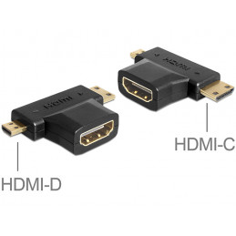DeLOCK 65446 kaapelin sukupuolenvaihtaja HDMI-C   HDMI-D HDMI-A Musta