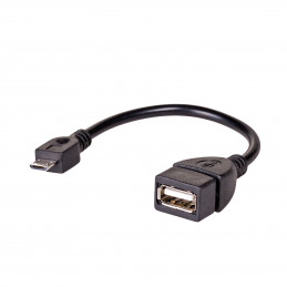Akyga AK-AD-09 USB-kaapeli 0,15 m USB 2.0 USB A Micro-USB B Musta