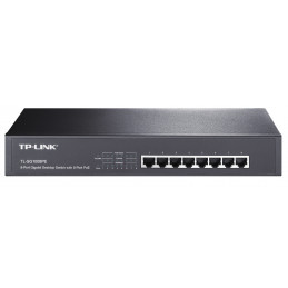 TP-Link TL-SG1008PE verkkokytkin Hallitsematon L2 Gigabit Ethernet (10 100 1000) Power over Ethernet -tuki Musta