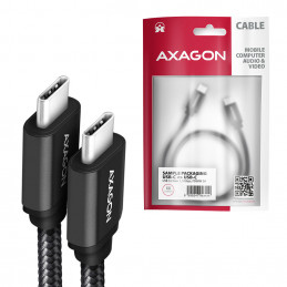 Axagon BUCM-CM10AB USB-kaapeli 1 m USB 2.0 USB C Musta