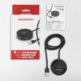 Axagon HUE-P1AL keskitin USB 3.2 Gen 1 (3.1 Gen 1) Type-A 5000 Mbit s Musta