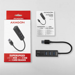 Axagon HMA-CR3A keskitin USB 3.2 Gen 1 (3.1 Gen 1) Type-A 5000 Mbit s Musta