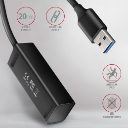 Axagon HUE-M1A keskitin USB 3.2 Gen 1 (3.1 Gen 1) Type-A 5000 Mbit s Musta
