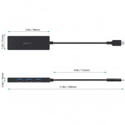 AUKEY CBC64 Langallinen USB 3.2 Gen 2 (3.1 Gen 2) Type-C Musta