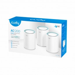 Cudy M1300 3-PACK Wi-Fi-verkkojärjestelmä Kaksitaajuus (2,4 GHz 5 GHz) Wi-Fi 5 (802.11ac) Valkoinen 1 Sisäinen