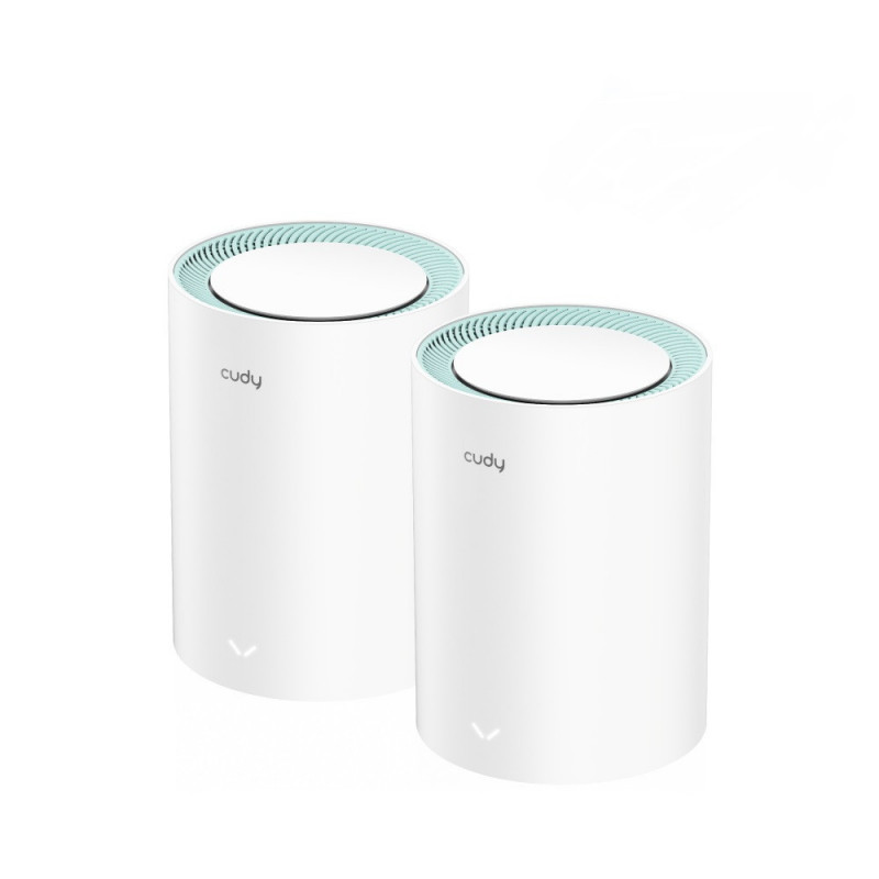 Cudy M1300 2-PACK Wi-Fi-verkkojärjestelmä Kaksitaajuus (2,4 GHz 5 GHz) Wi-Fi 5 (802.11ac) Valkoinen 1 Sisäinen